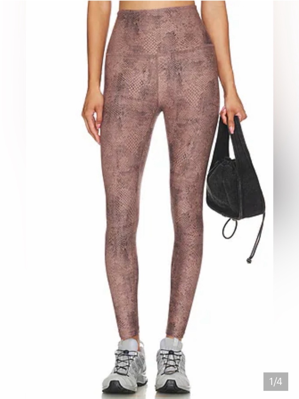 Beyond Yoga Caught In The Midi High Waisted Legging Brown Snakeskin Womens Larg